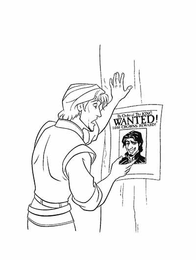 Flynn Wanted Poster Coloring Page