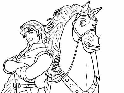 Flynn with Maximus Printable Coloring Page