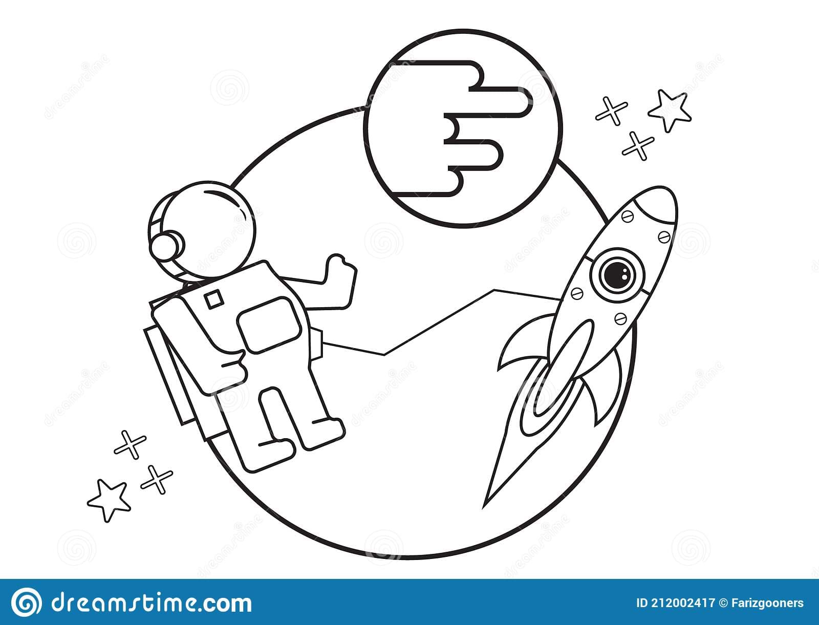 Free Astronaut Printable Coloring Page