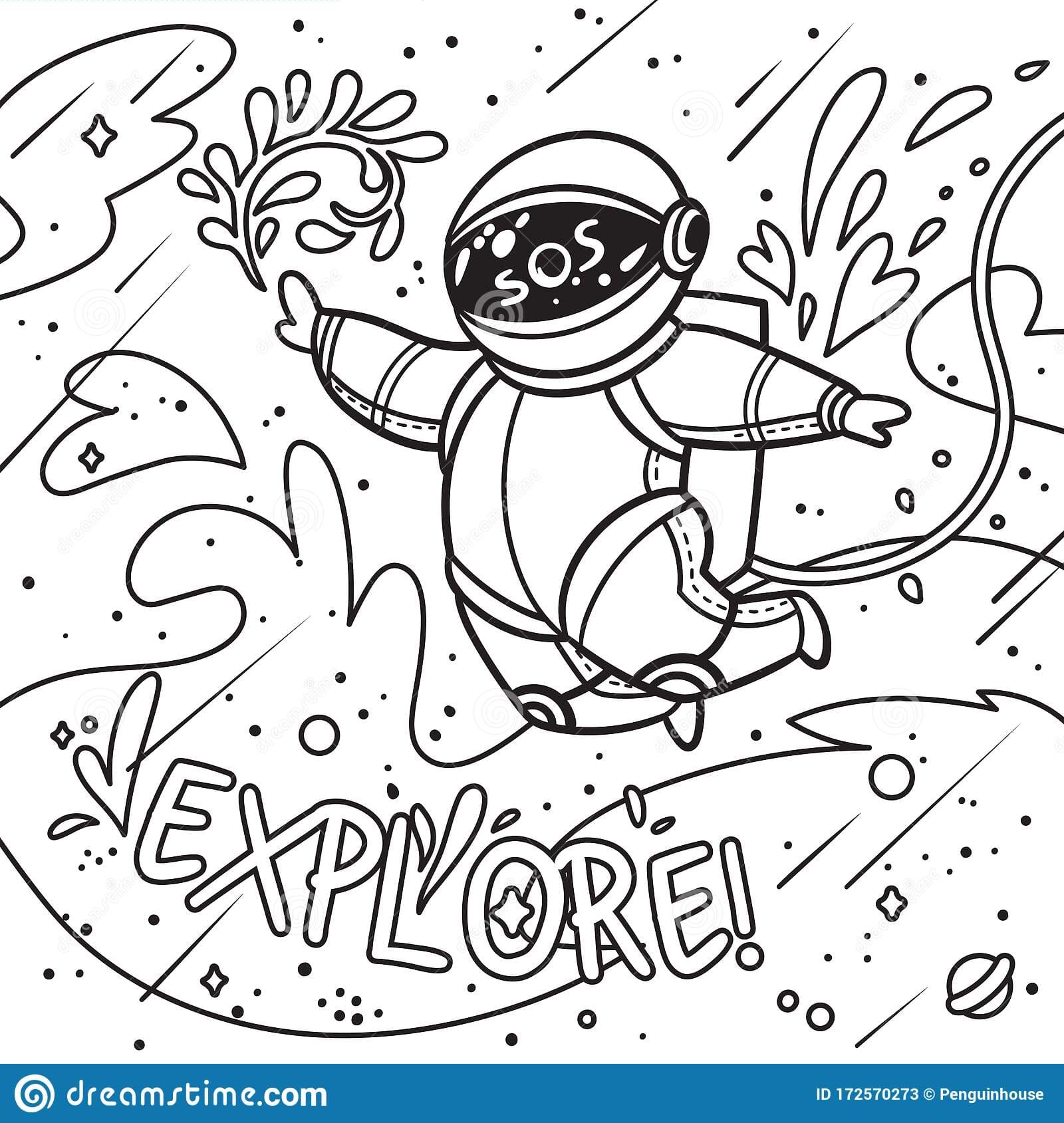 Free Astronaut To Print Coloring Page