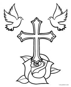 Free Christian Cross Coloring Page