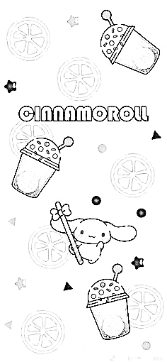 Free Cinnamoroll Drink Picture Coloring Page