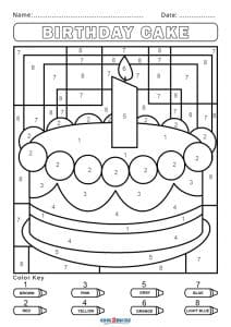 Free Color by Number Coloring Sheets