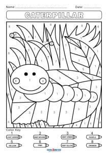 Free Color by Number for Kids Coloring Page