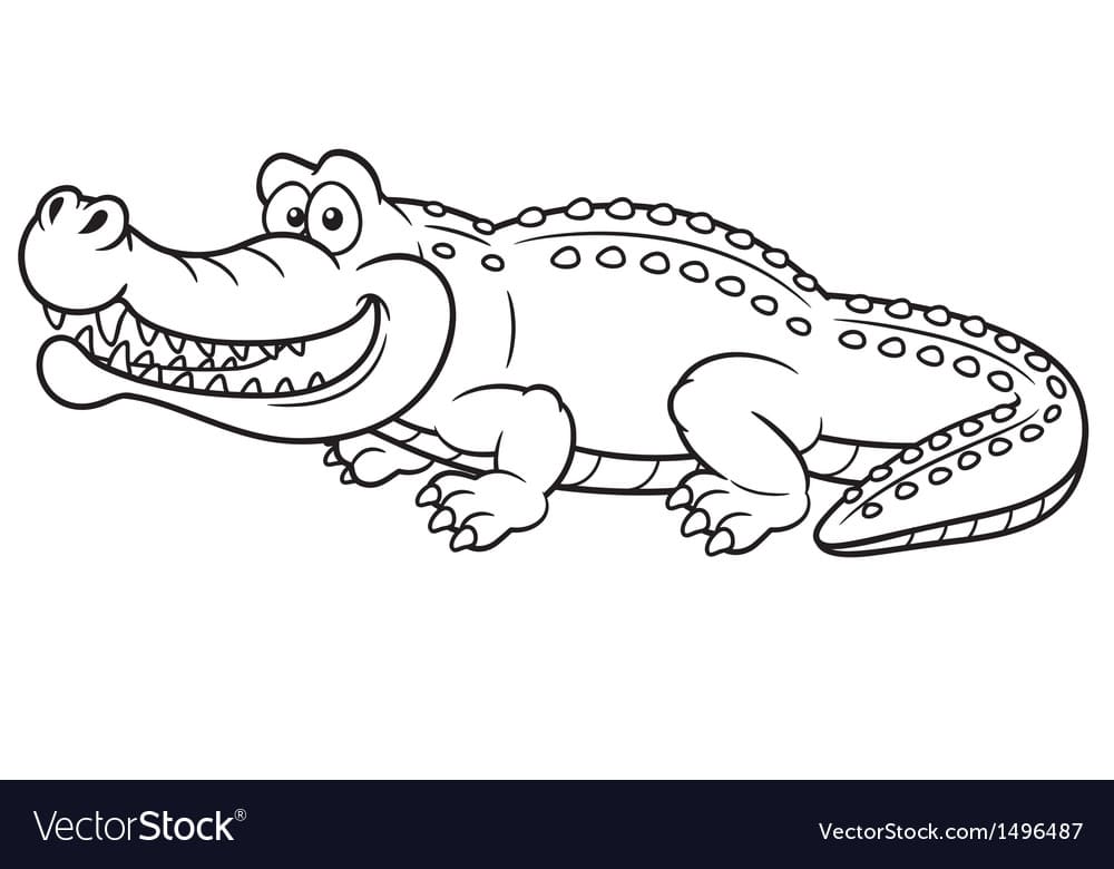 Free Crocodile Picture Coloring Page