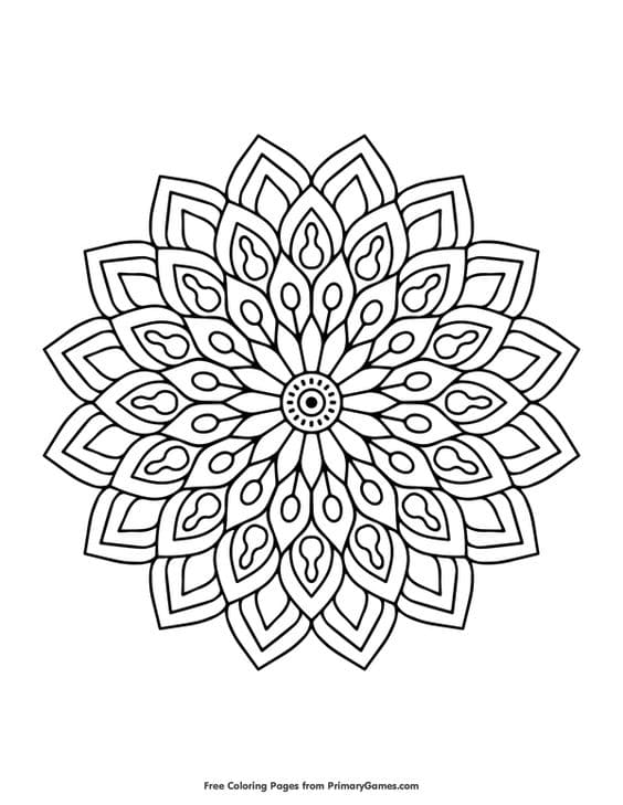 Free Dahlia Picture Coloring Page
