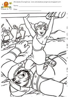 Free David and Goliath Coloring To Print Coloring Page