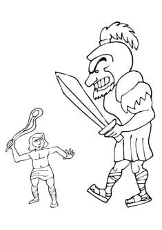 Free David and Goliath Coloring Coloring Page