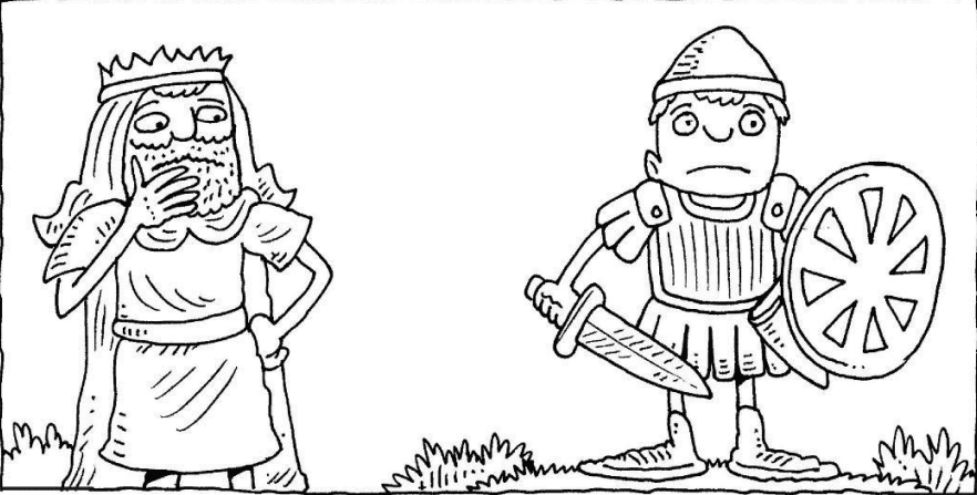 Free David and Goliath For Children Coloring Page