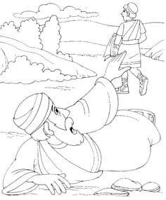 Free David and Goliath For Kids Coloring Page