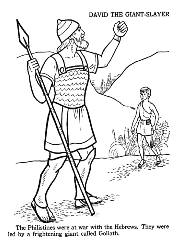 Free David and Goliath Free Printable Coloring Page