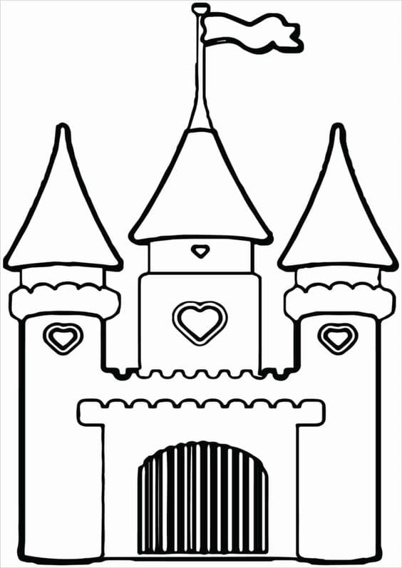 Free & Easy To Print Castle Free Coloring Page