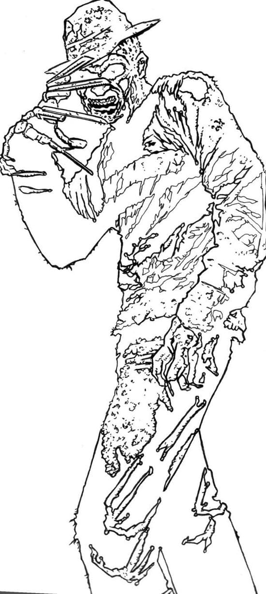 Free Freddy Krueger Image Coloring Page