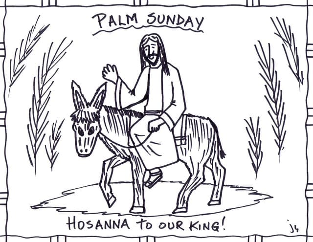 Free Palm Sunday For Kids Coloring Page