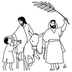 Free Palm Sunday Image Coloring Page