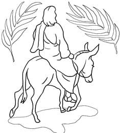 Free Palm Sunday Picture Coloring Page