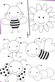 Free Printable Bee On a Flower Coloring Page