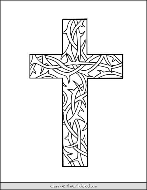 Free Printable Cross Picture Coloring Page