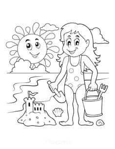 Free Printable For Kids go to Swimming Coloring Page