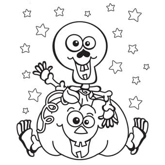 Free Printable Halloween Skeleton Coloring Page