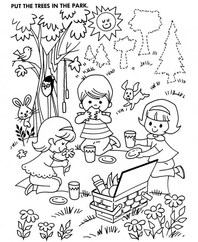 Free Printable Picnic Coloring home Coloring Page