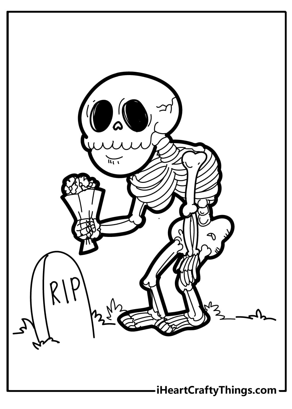 Fun Skeleton Coloring Free Coloring Page