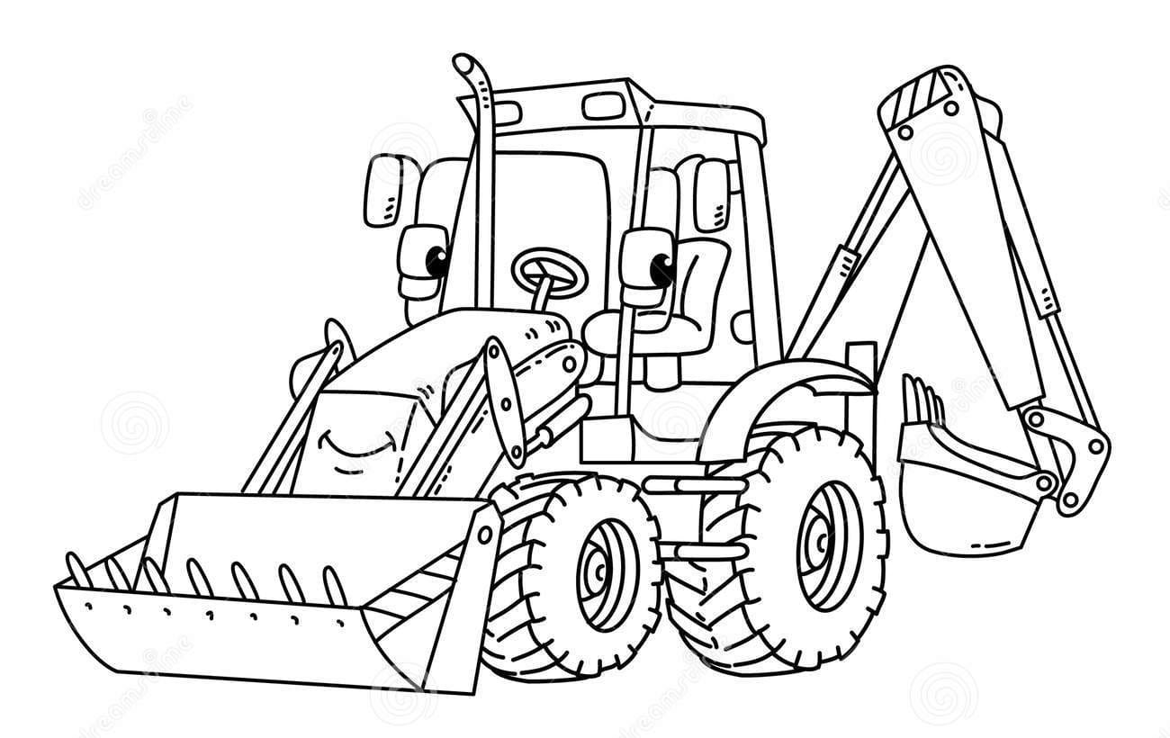 Funny constuction tractor with eyes Free Printable