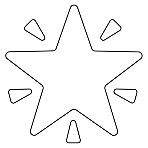 Glowing Star Emoji coloring page Free Printable
