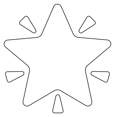 Glowing Star Emoji coloring page