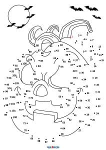 Halloween Dot to Dot Coloring Pages