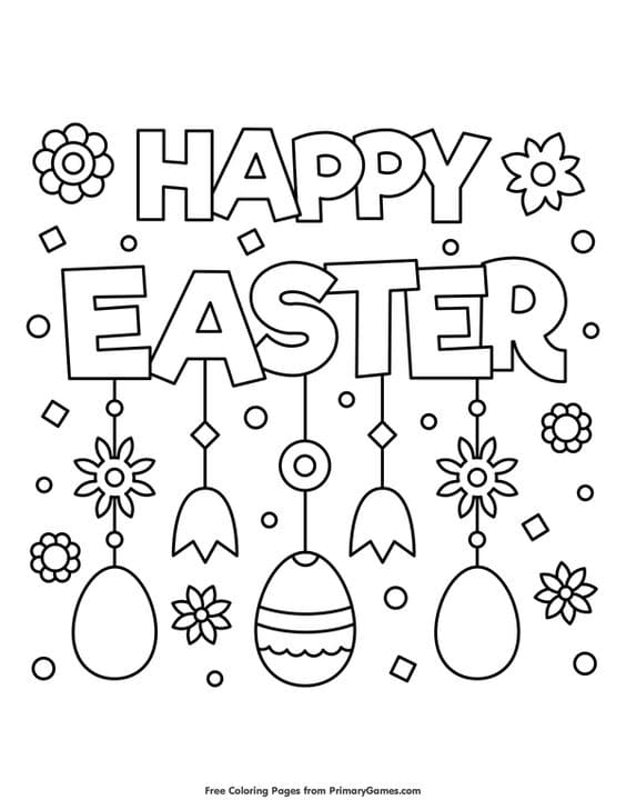 Happy Easter Coloring Coloring Page