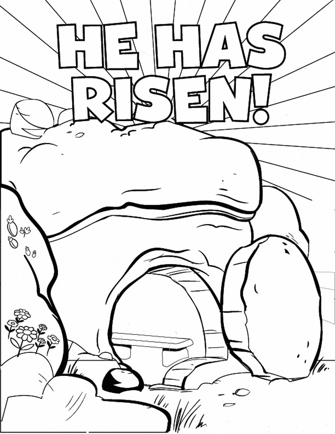 He Has Risen Christian Coloring Page Coloring Page