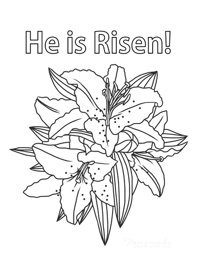He is Risen Lilies Coloring Page Coloring Page