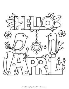 Hello April Coloring Page