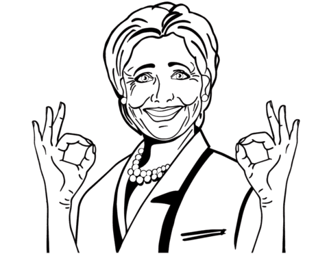 Hillary Clinton Free Coloring Page