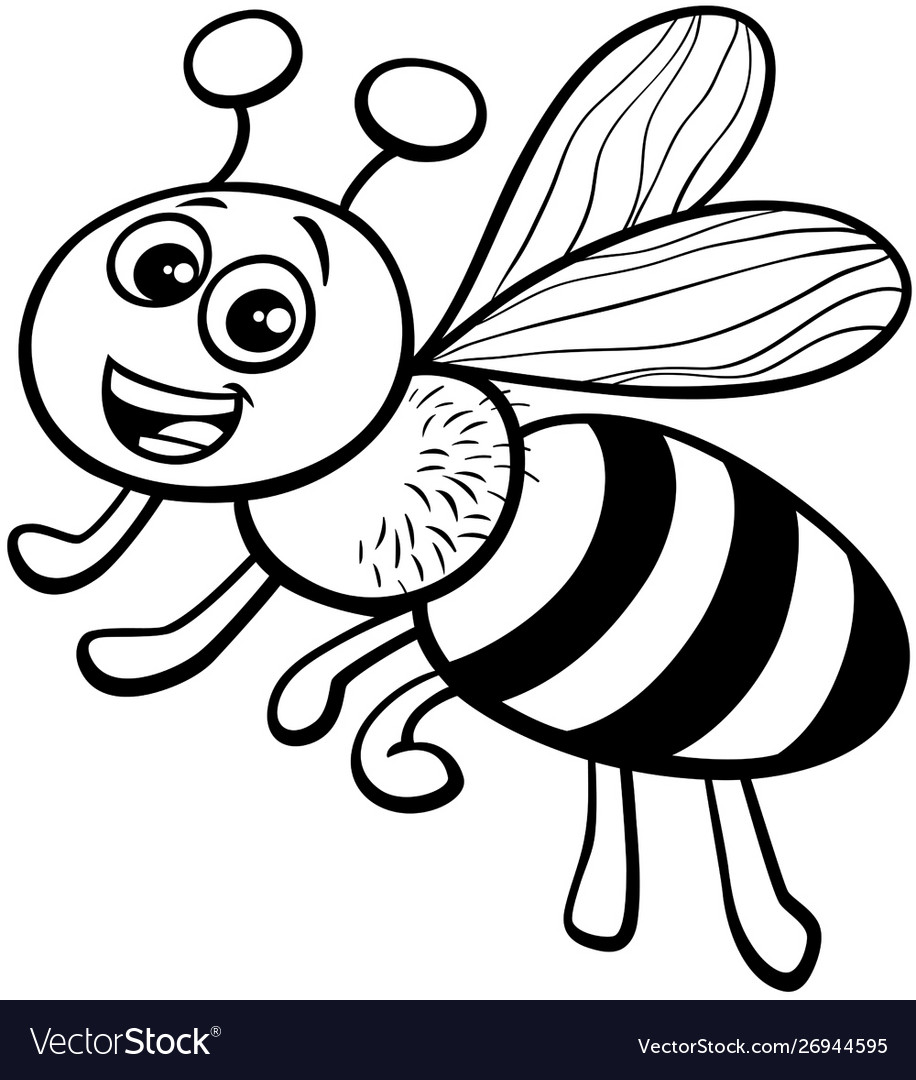 honey bee cartoon character coloring book Coloring Page