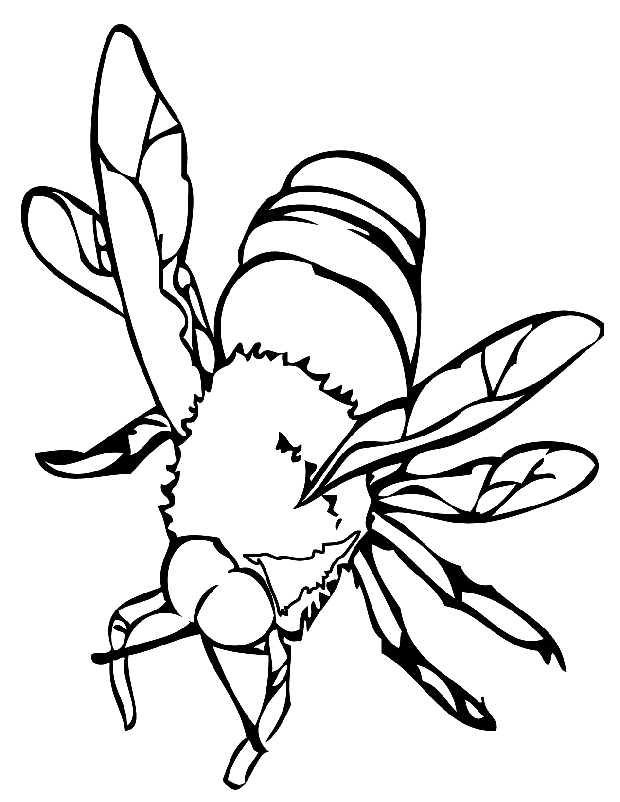 Honey Bee For Kids Coloring Page