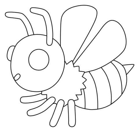 Honeybee Emoji For Kids Coloring Page