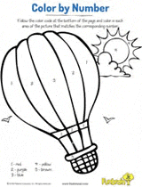 Hot Air Balloon Color By Number