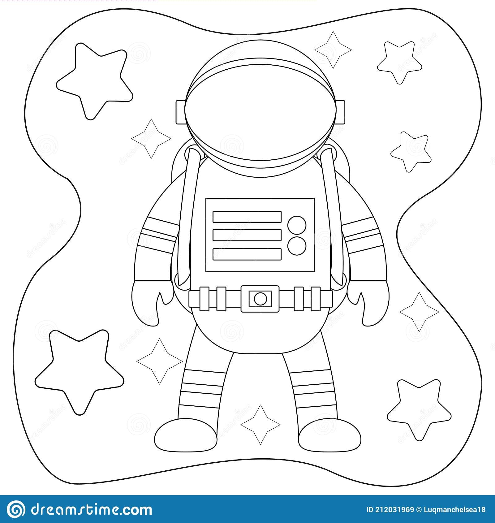 Illustration vector graphic coloring of character an astronaut