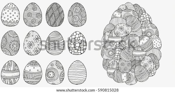 Intricately Designed Easter Eggs Coloring Page