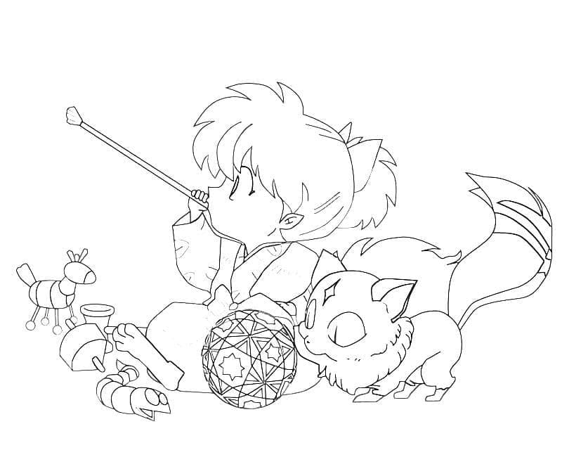 Inuyasha For Kids To Pring Coloring Page
