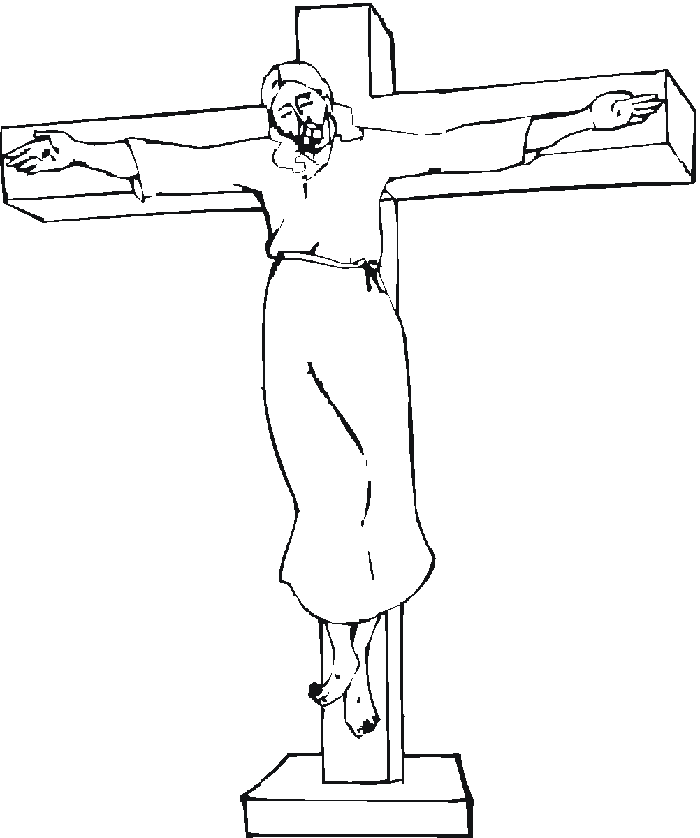 Jesus Crucifixion Cross Coloring Page