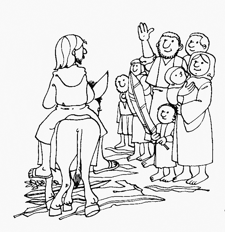 Jesus Greeted On Palm Sunday Coloring Page Coloring Page