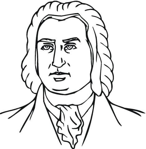 Johann Sebastian Bach Free Coloring Page
