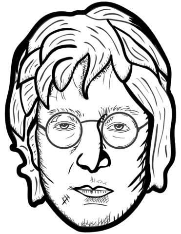John Lennon portrait Free Coloring Page