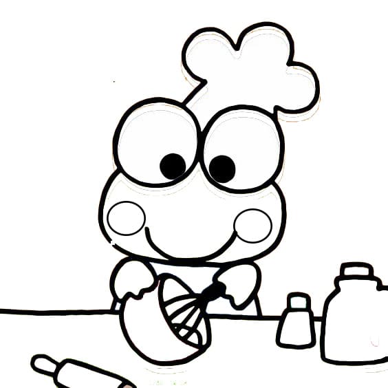 Keroppi Cook To Print Coloring Page