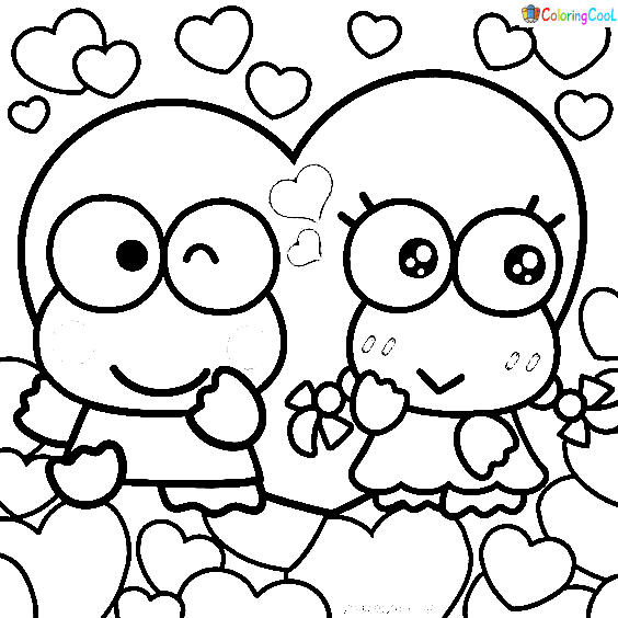 Keroppi Lovely Coloring Page