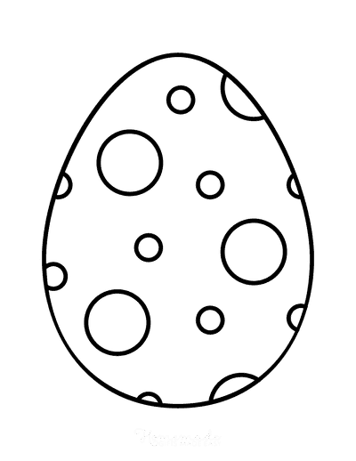 Large Spotted Easter Egg Template for Preschoolers Coloring Page