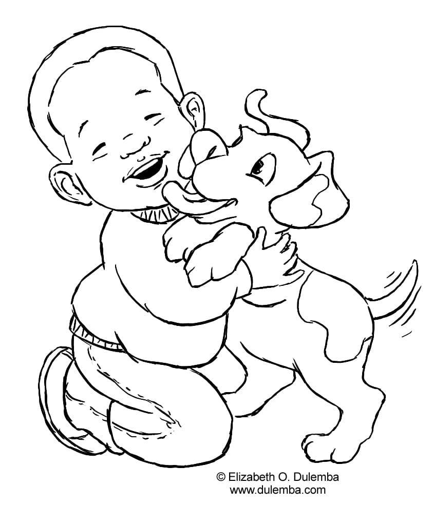 Little Boy Coloring Page